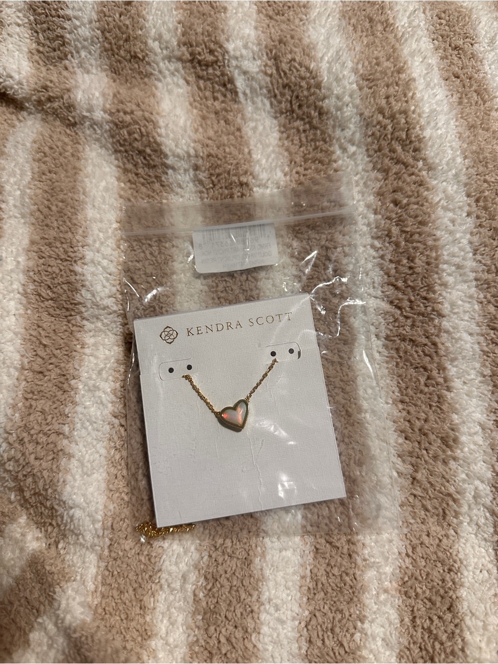 Kendra Scott Gold Heart Necklace with Pink Opal Center